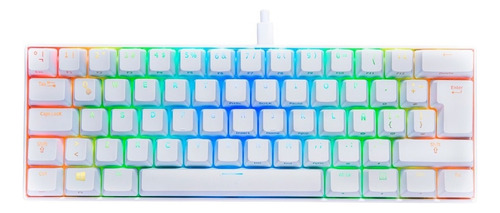 Teclado Gamer Vsg Mintaka Qwerty Kailh Blue Español Latinoamérica Color Blanco Con Luz Rgb