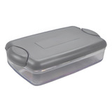 Pote Porta Mantimentos Hermético 1400ml Fitness Freezer Cor Cinza