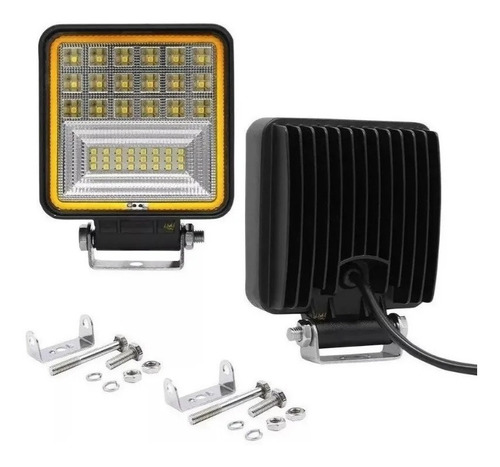 Faro Led 42w Ojo De Angel Ambar Cuatri Auto 4x4 Spot/flood