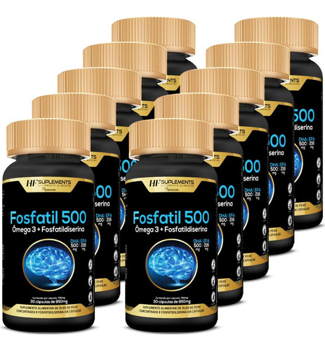 50x Fosfatil 500 Omega 3 Fosfatidilserina 30caps Atacado