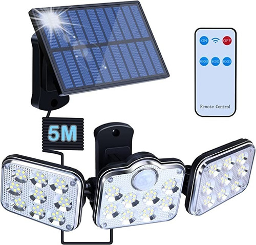 Lampara Solar Led Con Sensor De Movimiento 3 Modos Foco Led 