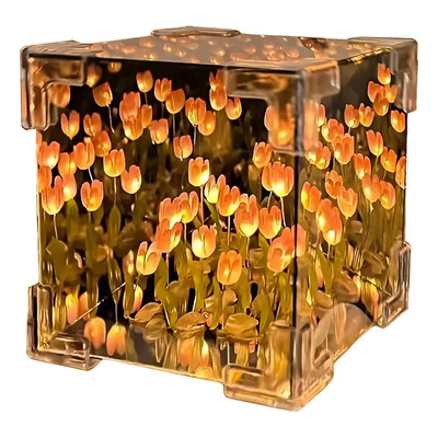 Lámpara De Mesa Tulipán LED 21 Luces Acrílico Rosa 12cm Haimo DIY | MercadoLibre