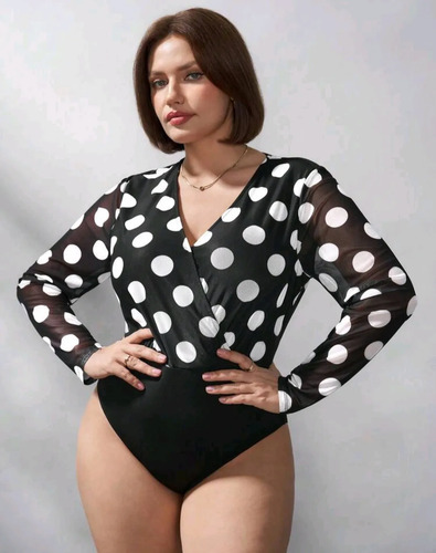 Pantiblusa Manga Larga Rgá Lunares De Cuello V