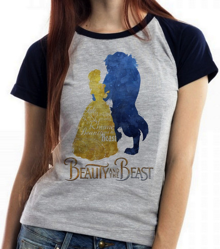 Blusa Baby Look Beauty And The Beast Bela E A Fera Disney