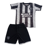 Conjunto Uniforme Infantil Bota-fogo Preto E  Branco