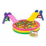 Combo Piscina Inflable 147cm + Deslizador + 100 Pelotas