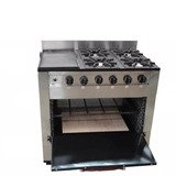 Cocina Industrial Pevi 4 Hornallas + Plancha 85 Cm H Pizzero