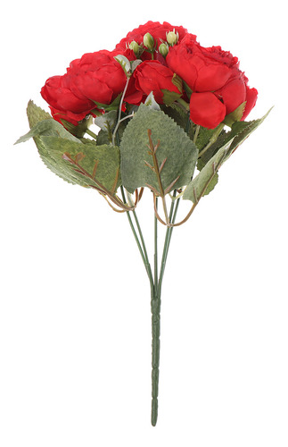 Jarrón De Seda Con Forma De Ramo De Rosas Y Peonías, Flores