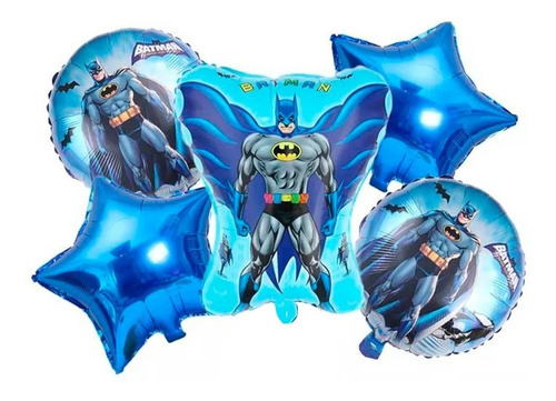 5 Globos Batman Dc Superheroe Cumpleaños Fiesta Evento Metal