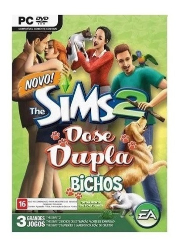 Jogo Pc The Sims 2 Dose Dupla Bichos Físico Lacrado Raridade