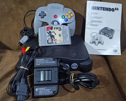 Nintendo 64 Caja Manual Telgopor Y Juego Fifa
