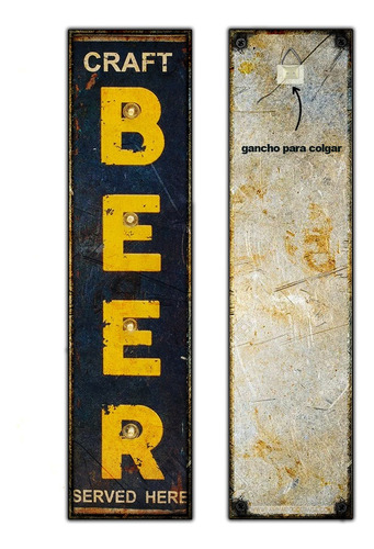 #09 - Cartel Decorativo Vintage - Beer Cerveza Bar No Chapa