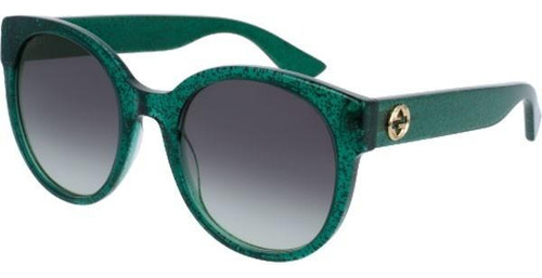 Gucci Gg0035s 006 Round Shape Verde Brillante Gris