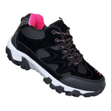 Zapatillas Outdoor Invierno Mujer Negro Fucsia - 3133