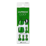 Uñas Impress Pedicure Kiss- Chill Green