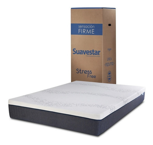 Colchon Box Suavestar Stress Free 140x190 Alta Densidad 30kg