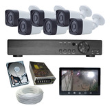 Kit 6 Câmeras Segurança Residencial + Tela 9 Pol Lcd Dvr 8ch