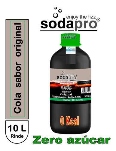 Sodapro Jarabe Concentrado Sabor Cola Zero Bot. X 500cc.