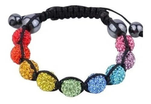 Manilla Pulsera Cristal Color Esmeraldas Shamballa Hombre