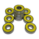 Rodamientos Rulemanes 608 Amarillo Patin Skate Rollers X16