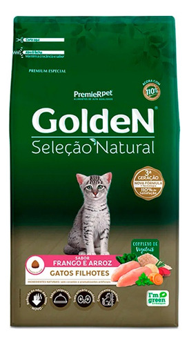 Golden Seleção Natural Gatos Filhotes Sabor Frango 10kg