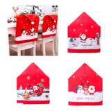 Fundas Trasera Sillas Navidad Pack X4 Gorro Viejo Pascuero