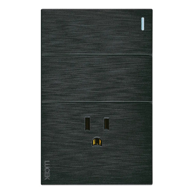 Placa Plana 2 Interruptores Sencillos Y Contacto Lucek Flat Color Negro Corriente Nominal 16 A Voltaje Nominal 250v | MercadoLibre