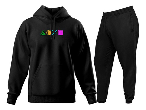 Conjunto De Moletom Blusa De Frio Capuz E Calça Jogger Gamer