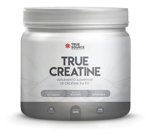 True Creatina Creatine 300g Com Selo Creapure True Source Sabor Sem Sabor