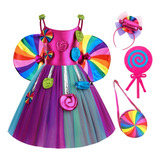 Vestido Candy De Purim Para Niña  Para Fiesta  Princesa