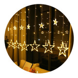 Cascata Led Com Estrelas Decoração 8 Funções Cor Das Luzes Branco Quente 220v