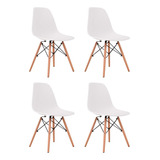 Set 4 Sillas Eames Dsw Clasicas Blancas Muebles Metinca