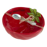 Mud Pie Fiesta Dip Bowl Set, Tomate, 5  X 6  | Cuchara 3 1/2