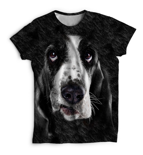 Remera De Perro Basset Hound - Batata - Negro