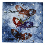 Reloj De Pared Motivacional Mariposas Inspiradoras 25 X 25 C