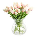 30 Flores Artificiales Tulipanes Para Decoracion Rosa Light