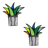 X Vaso De Plantas Em Vaso Colorido E De Aloe Deco 4092