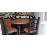 Mesa Comedor De Madera Con Sus 4 Sillas