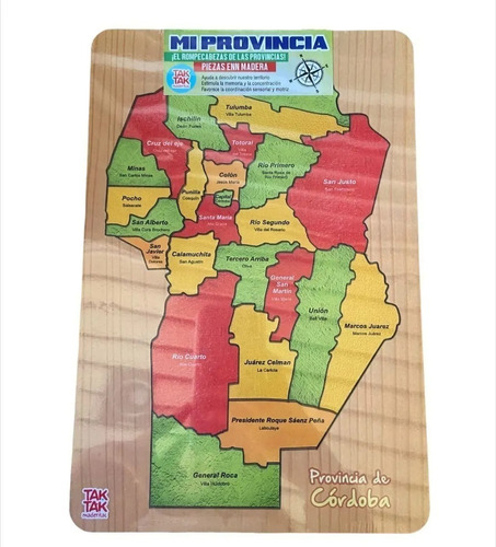 Rompecabezas Provincias De La Argentina En Madera Didáctico