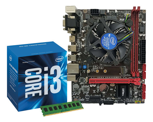 Kit I3 6100 + Placa Mãe B250 + 8gb Ddr4 + Cooler + Nfe