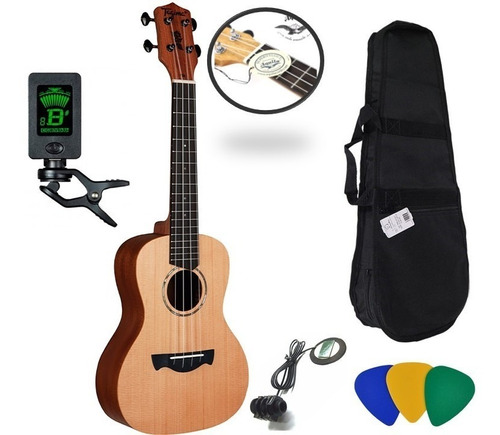 Kit Ukulele 43k Tagima Eletrificado Sólido Kit Completo