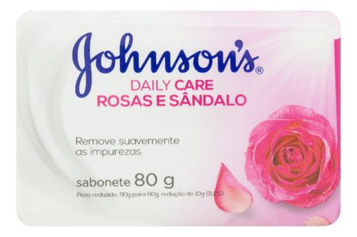 Sabonete Barra Rosas E Sândalo Johnson's Daily Care Envoltório 80g