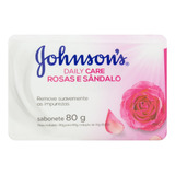 Sabonete Barra Rosas E Sândalo Johnson's Daily Care Envoltório 80g