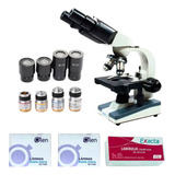 Microscópio Biológico Novo Binocular 1600x + Kit Brindes