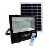 Proyector Reflector Solar Led Autónomo 120w C/control Remoto Color De La Carcasa Negro Color De La Luz 6000k