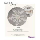 Cojín Navideño Copos Vianney Gris/blanco Bordado 44cm Navida Color Gris