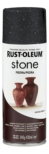 Pintura Aerosol Stone Acabado Texturado Piedra Rust Oleum Color Negro