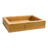 Bacha Apoyo Baño Rectangular Vanitory Madera Bambu 48x35,5cm