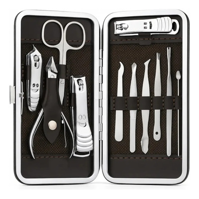 Kit De Manicura Portátil De 12 Piezas Kamufla Alicate Lixa C