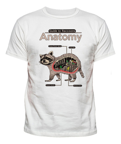 Playera Anatomía Del Mapache Divertida Creativa Mod.1423